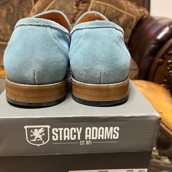 Light blue suede Stacy Adams loafers - Picture 4 of 7